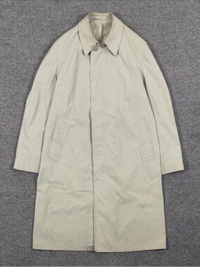 Vintage London Fog Tan Long Trench Coat Mens 42 Long / Large Lightweight Unlined